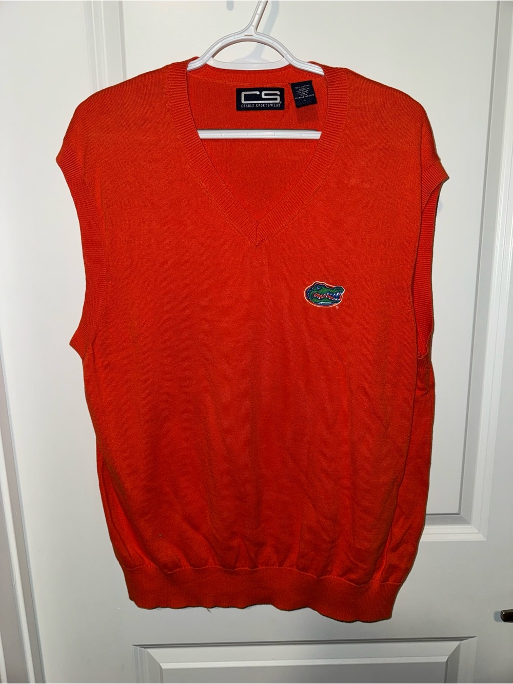 Classic Florida Gator V-Neck Sleeveless Knit in Bright Orange by CS Sportswear